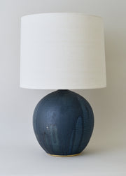 Large Orb Lamp in Poured Ink - Victoria Morris